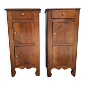 Pair of bedside commodes in walnut. Italy circa 1700s