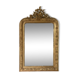 Golden fireplace mirror with pediment