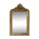 Golden fireplace mirror with pediment