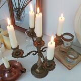 Vintage brass chandelier 5-burner