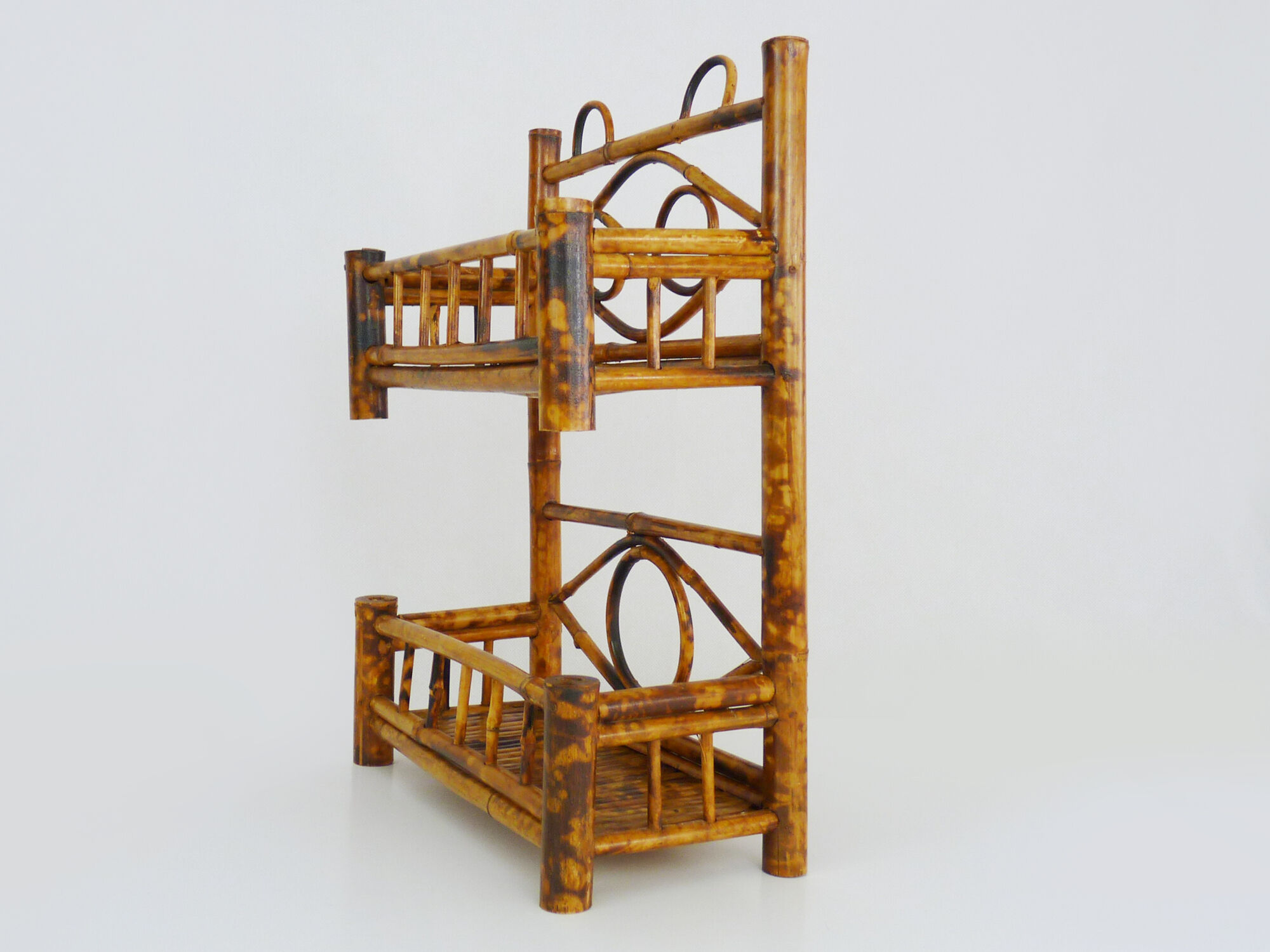Vintage wall shelf in black bamboo, shelf or to be laid or hung. Year 70