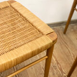 Mid century cherry wood dining chairs by Georg Leowald for Wilkhahn, Set of 4, Germany,1950s