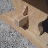 Solid oak monastery table raw wood.