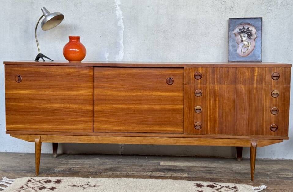 Petite enfilade vintage en teck 200 cm