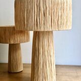 Minimalist bedside lamp raffia size L