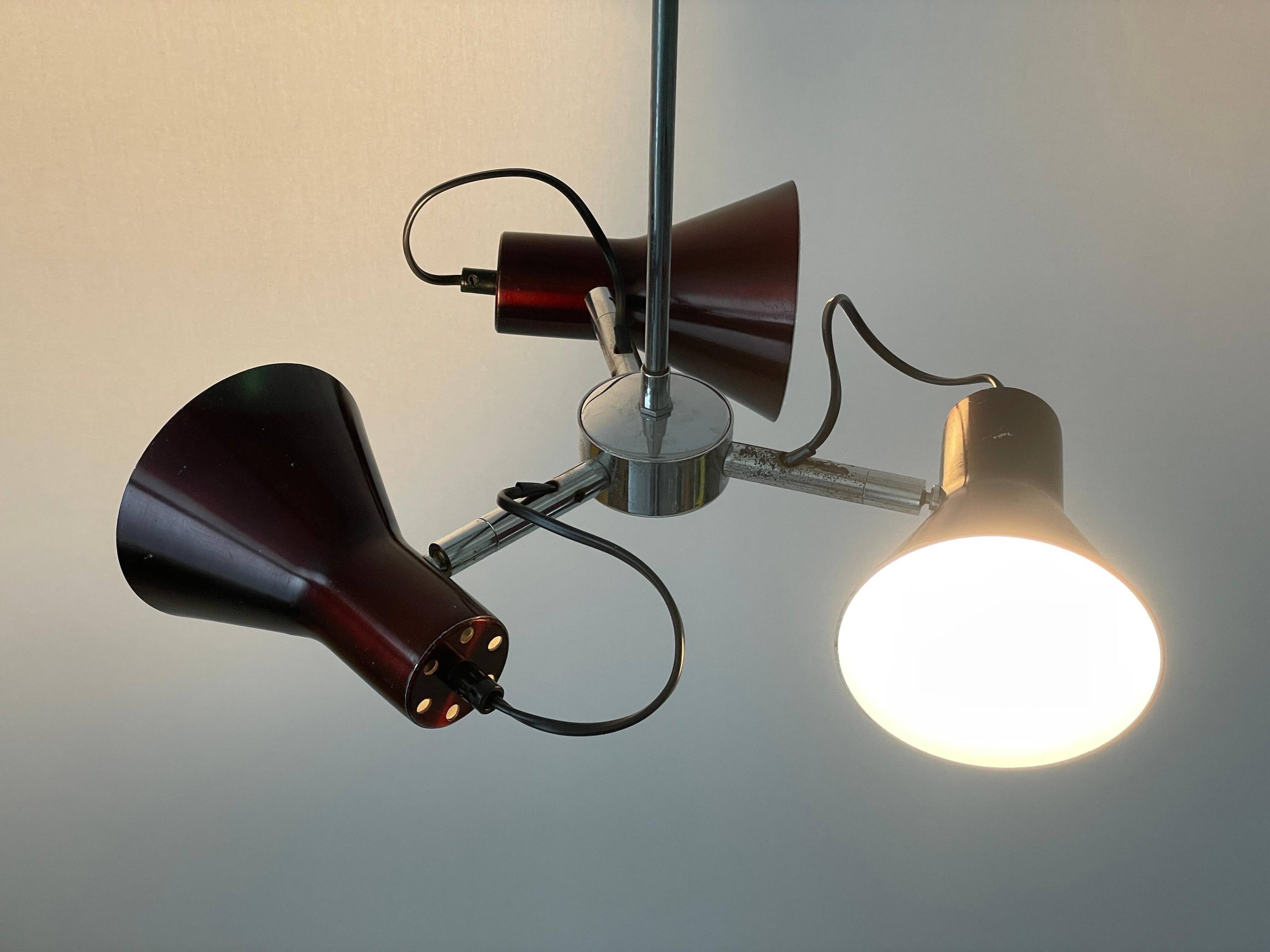 A Space Bordeaux ceiling light with 3 arms, 1970s, Germany