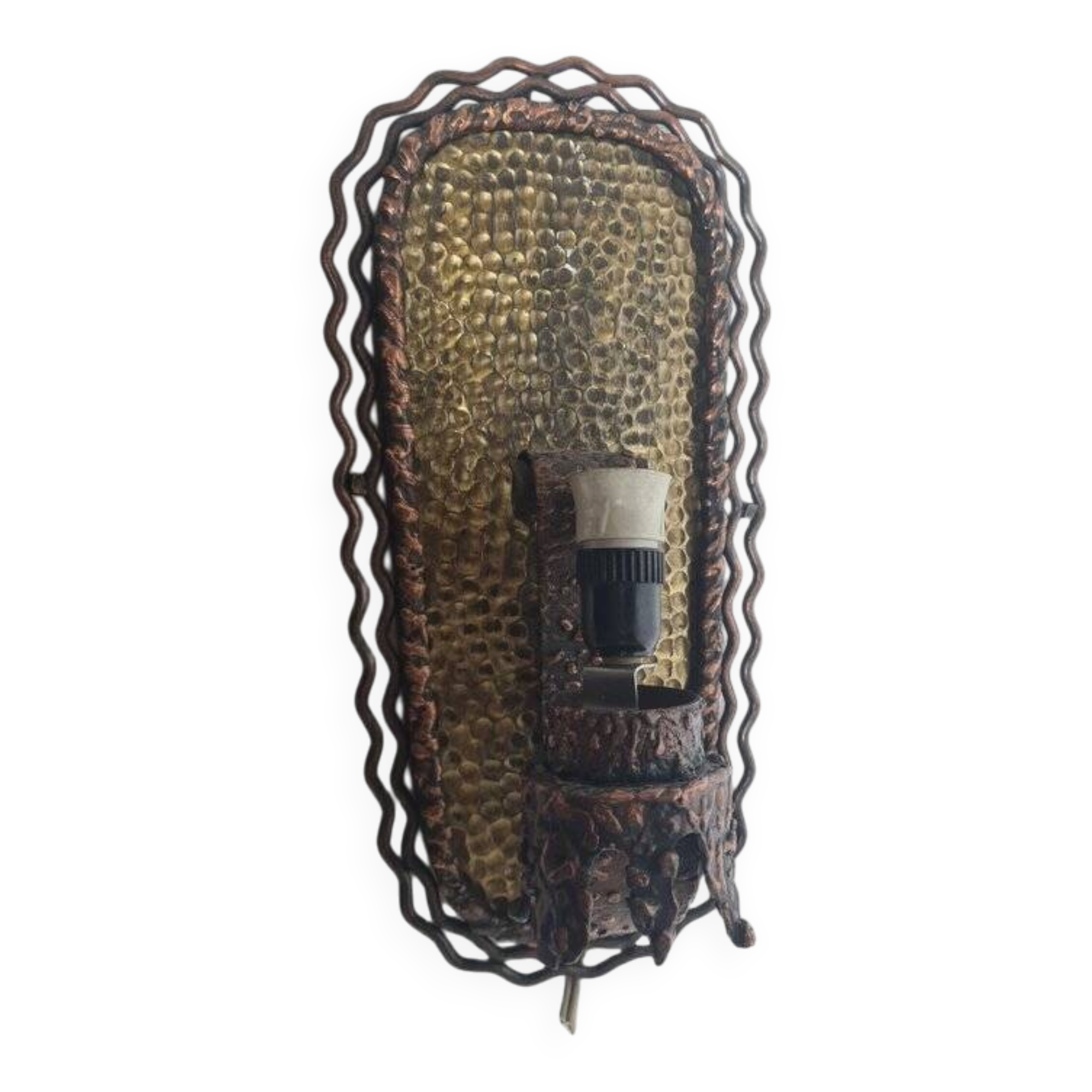 Polish brutalist wall lamp, 1970s