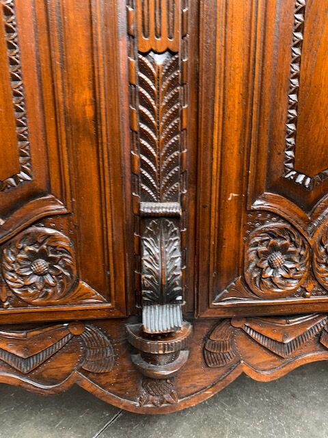 Norman wardrobe of ancient wedding. mahogany.