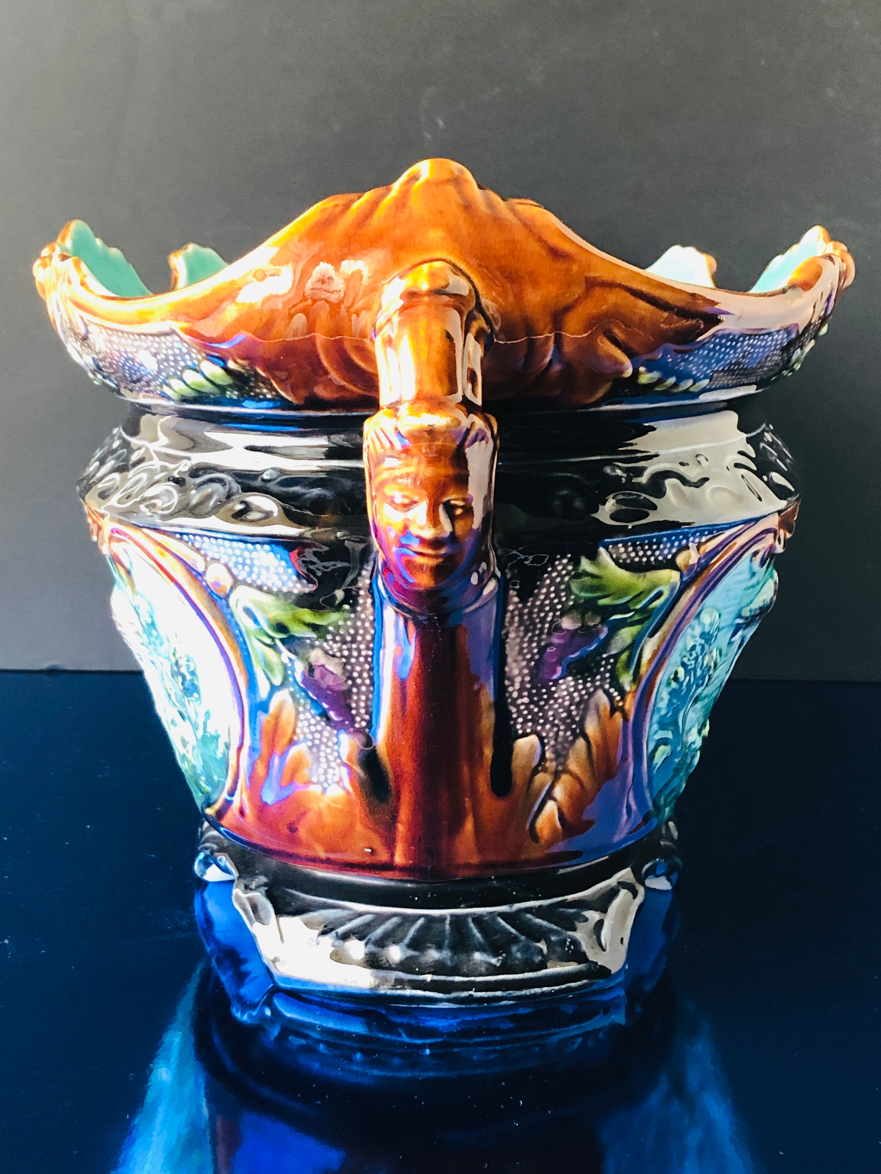 Old garden center in navy blue slurry