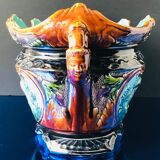 Old garden center in navy blue slurry