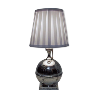 Lampe de table suédoise en forme de sphère Art Déco argentée par GAB 1929