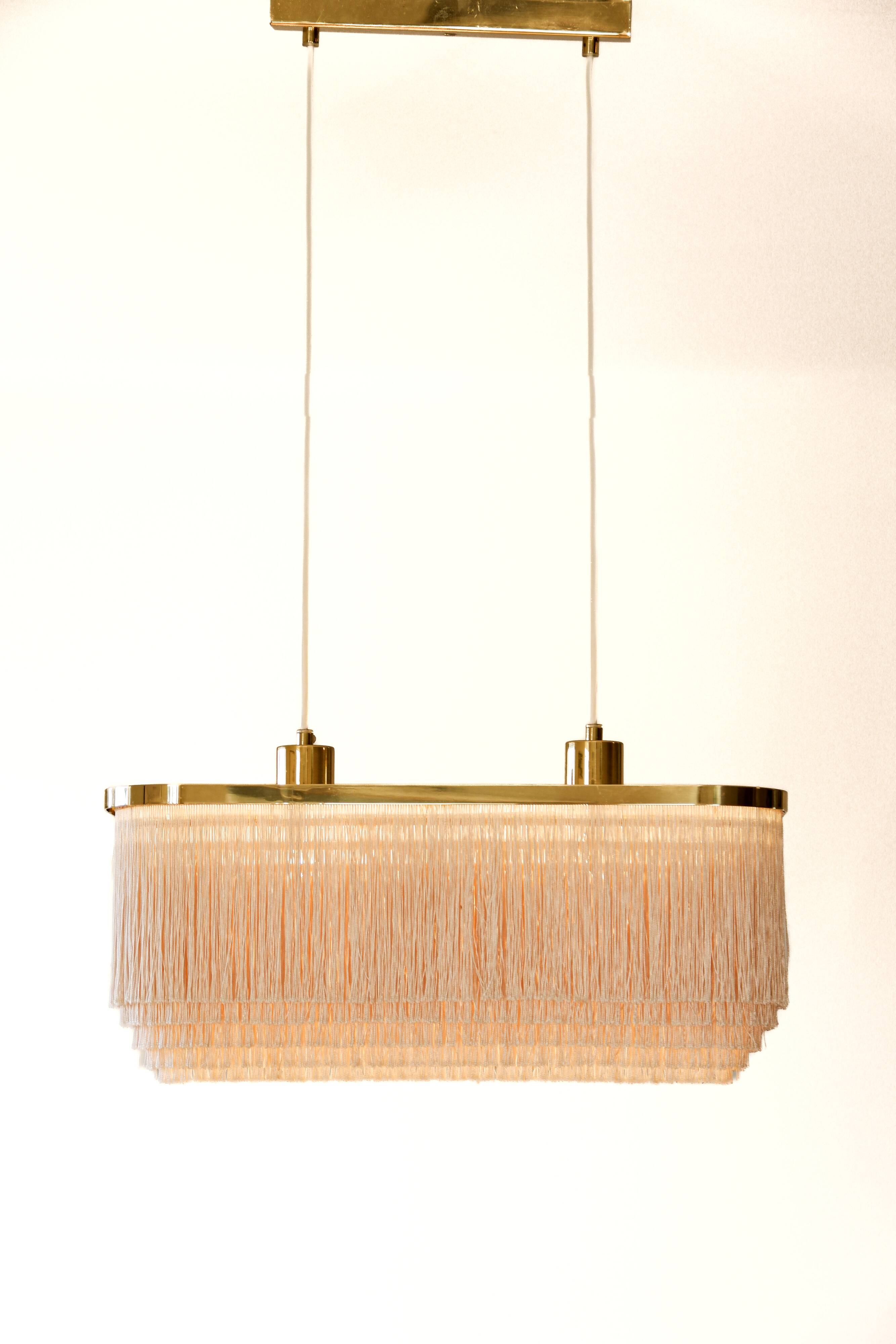 Hans Agne Jakobsson Silk fringe & brass pendant model T607, circa 1960.