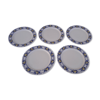 Set de 5 assiettes Villeroy et Boch modèle Cadix Clacquesin diam 24 cm