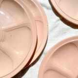 6 pink porcelain oyster plates from Digoin Sarreguemines