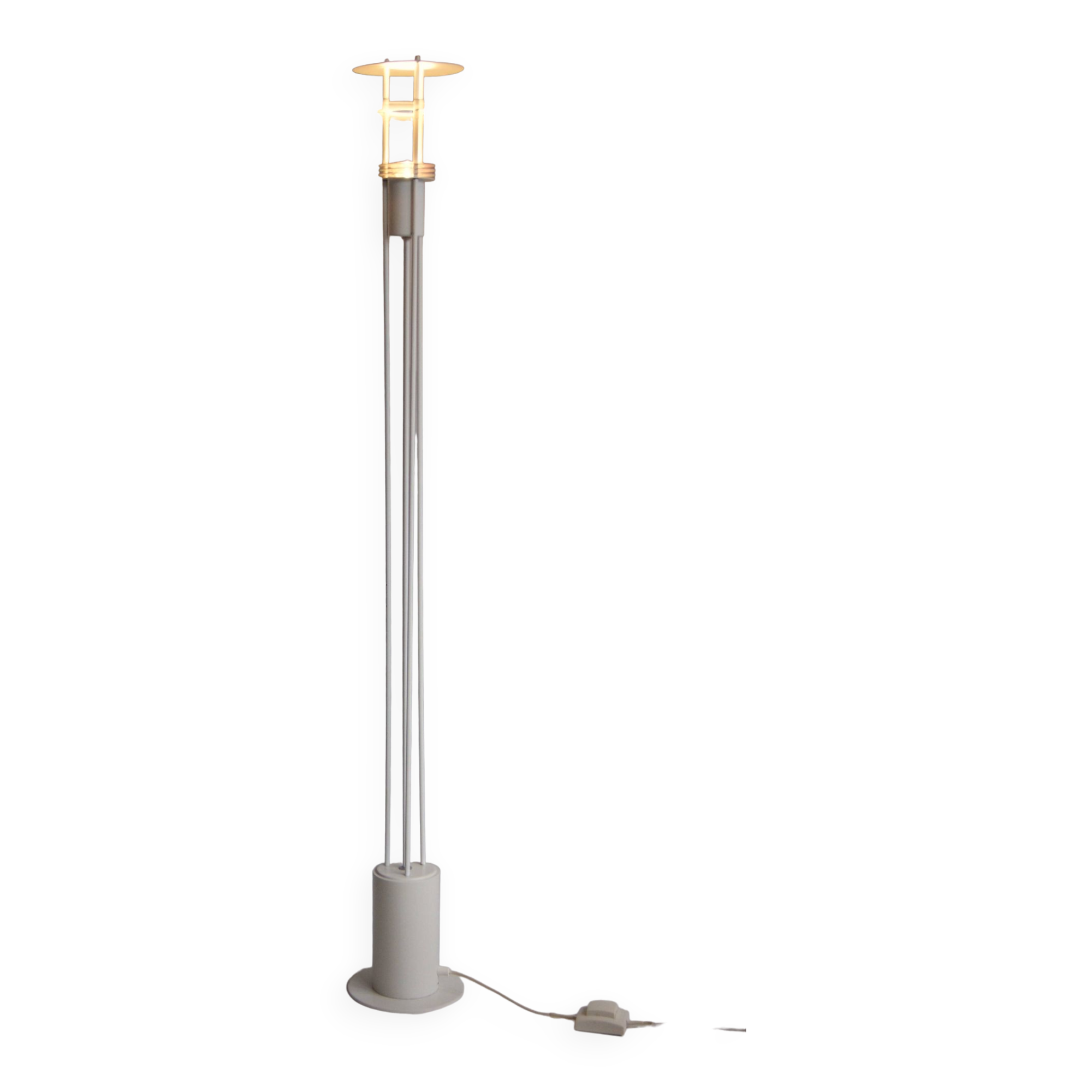 Vintage white floor lamp from 3-line series by Benny Frandsen