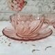 Set of 4 vintage tea cups or long coffee in rosaline Arcoroc France