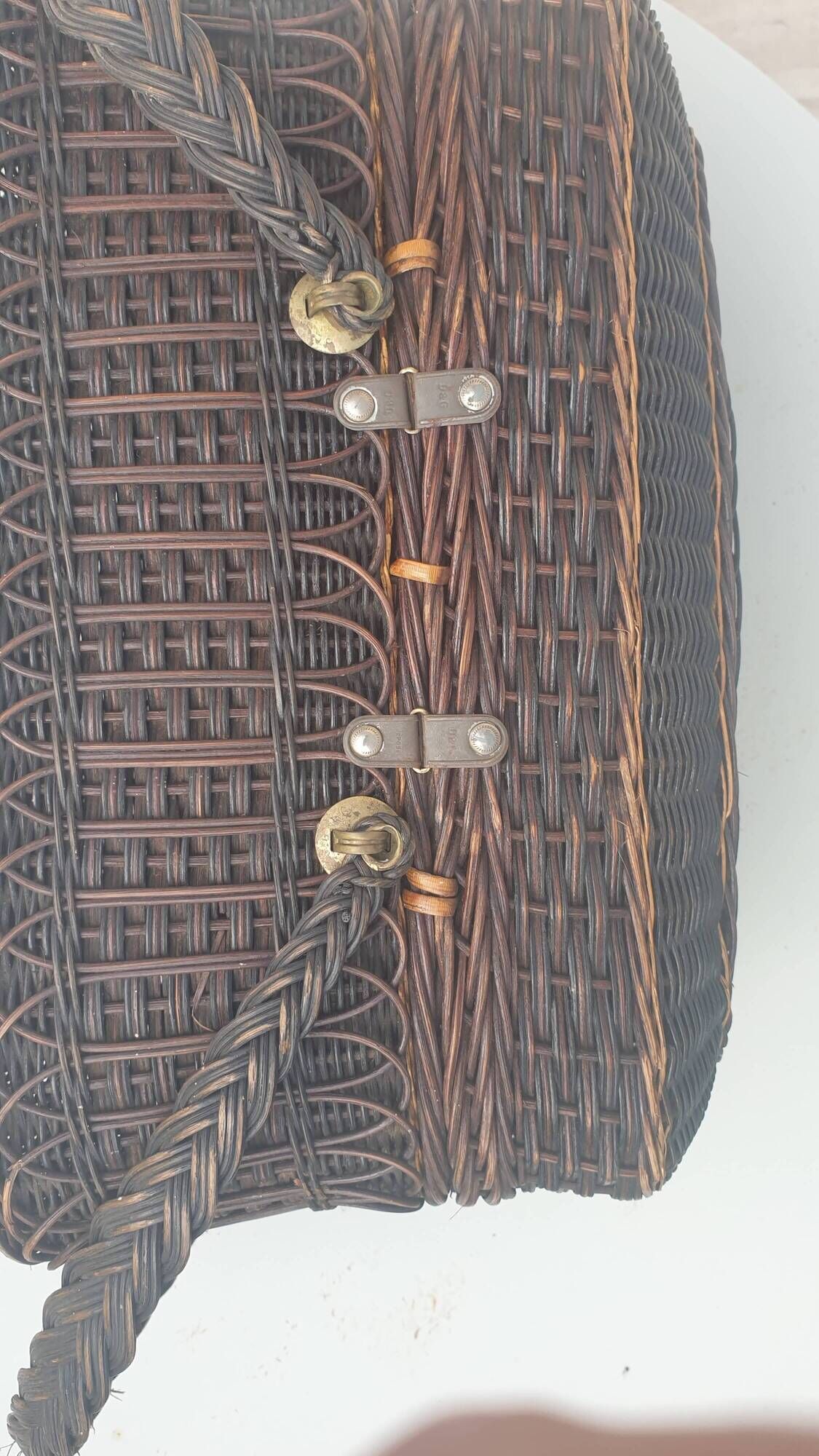Old blackened Bressan wicker basket