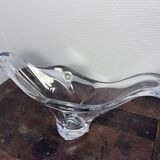 Large signed Bayel crystal bowl – Mid-century organic design
