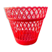 Vintage red plastic pot cover 50s/60s