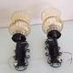 Pair of vintage iron and smoked glass