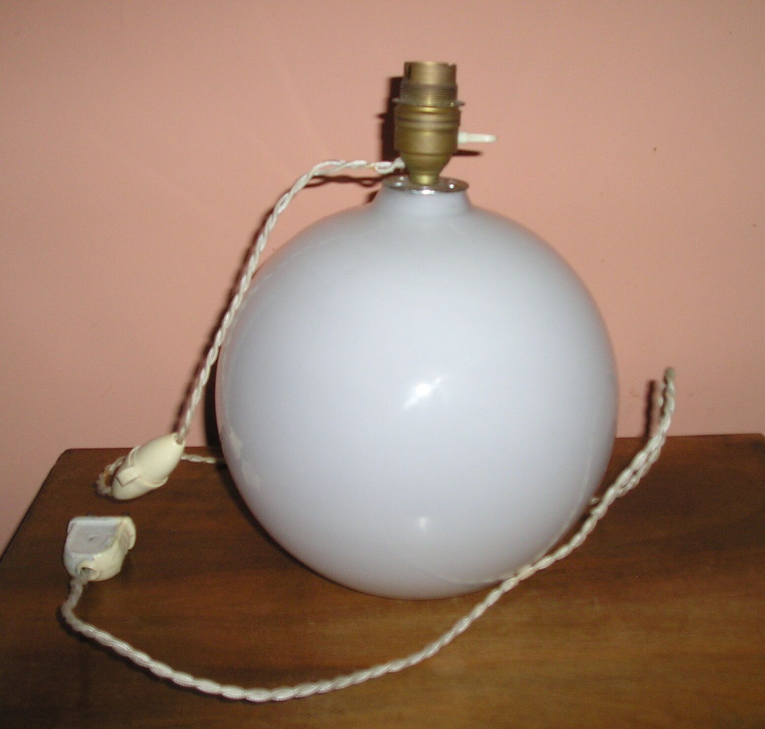 Ancient opalin glass lamp foot