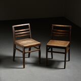 Paire de chaises 103 en hêtre teinté par René Gabriel, circa 1943