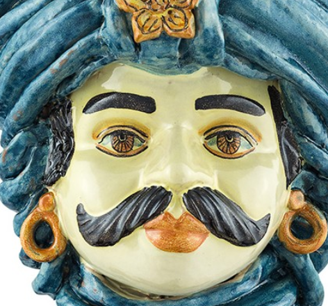 Vase turban bleu ciel homme