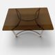 Table basse vintage en verre fumé et chrome, années 1970