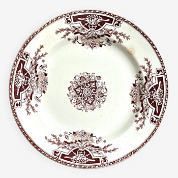 Assiette plate Clairefontaine en terre de fer, service "Neva"