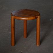 Modern Scandinavian tripod stool from the 20th century with a circular seat, 1970s.