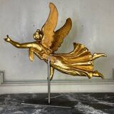 Gilded wooden sculpture, draped angel, Austria around 1800