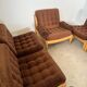 Old modular living room 7 armchairs and vintage Scandinavian design coffee table from the 60s