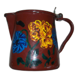Painted enamelled teapot