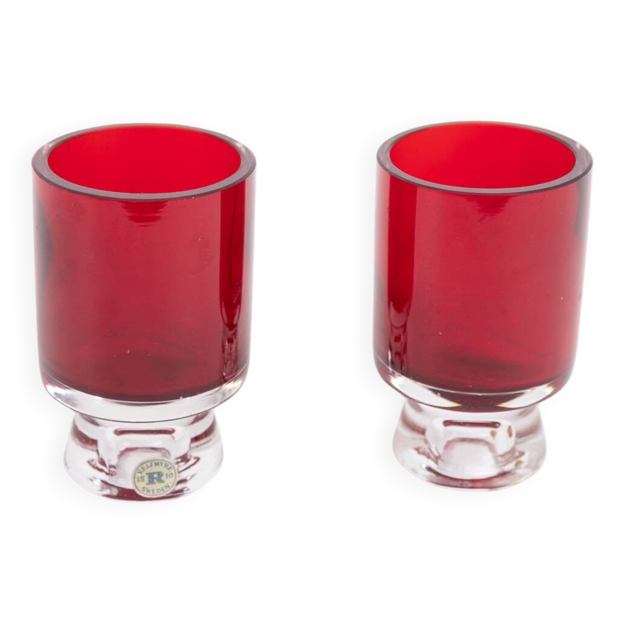 Mid-Century Reijmyre red glass vase designed by Monica Bratt, 1950’s