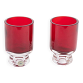 Vase en verre rouge Reijmyre du milieu du siècle conçu par Monica Bratt, années 1950