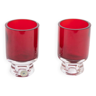Mid-Century Reijmyre red glass vase designed by Monica Bratt, 1950’s