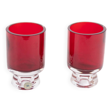 Vase en verre rouge Reijmyre du milieu du siècle conçu par Monica Bratt, années 1950