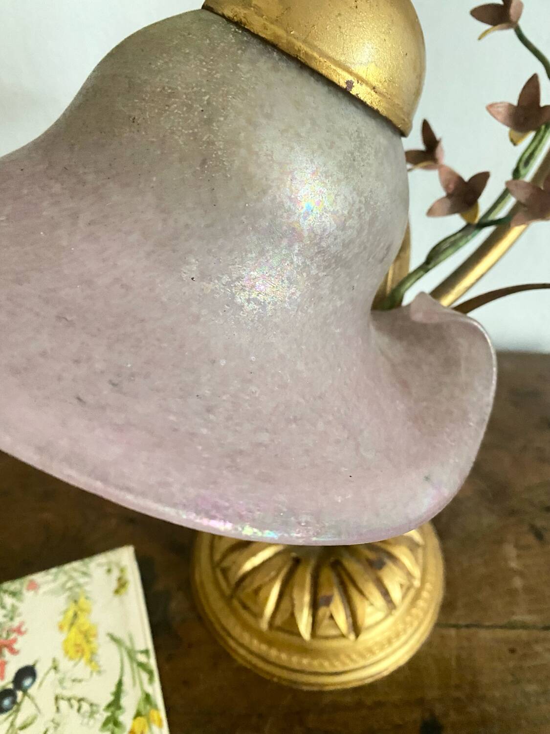Vintage flower and foliage lamp, Italy, 1960s