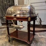 Silver-plated metal cutting trolley in the Louis XVI style