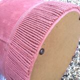 Pink velvet pouf