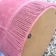 Pink velvet pouf
