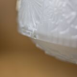 Art deco nickel plated bronze chandelier with art deco tulip glass, ceiling lamp, art deco pendant light, 30