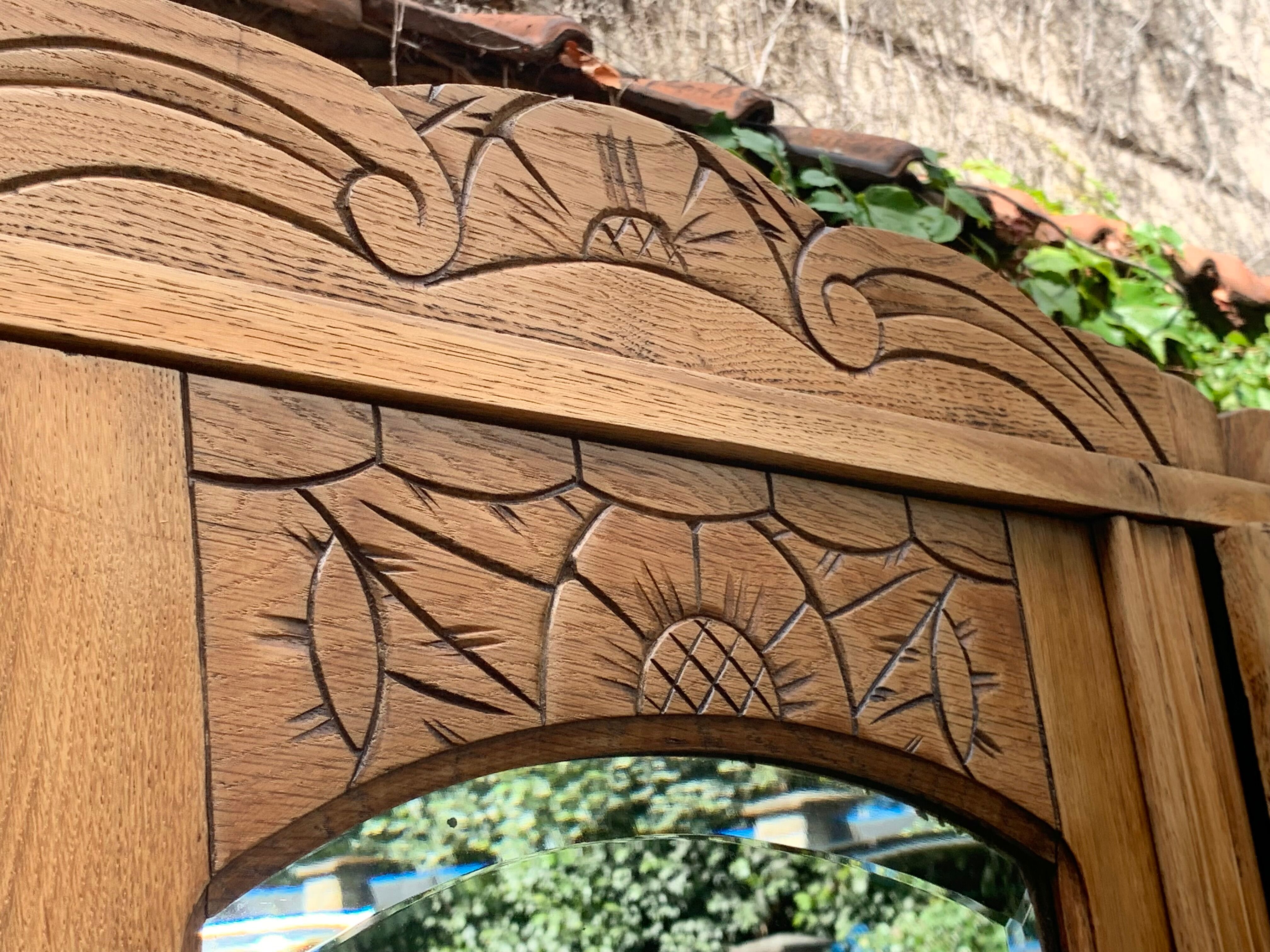 Parisian art deco wardrobe solid raw oak 1930