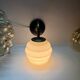 Brass and glass swan neck wall lights