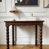 Antique beaded wood side table