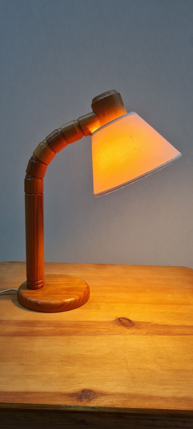 Scandinavian articulated pine lamp
