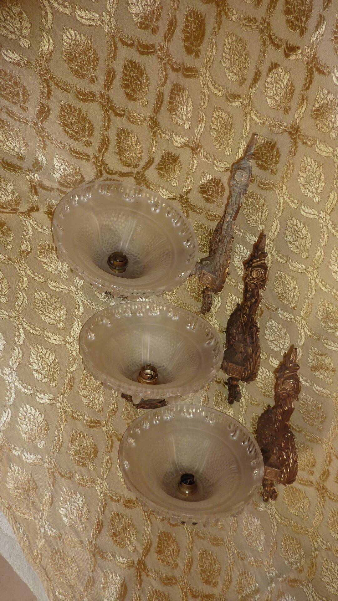 Bronze / glass wall lights