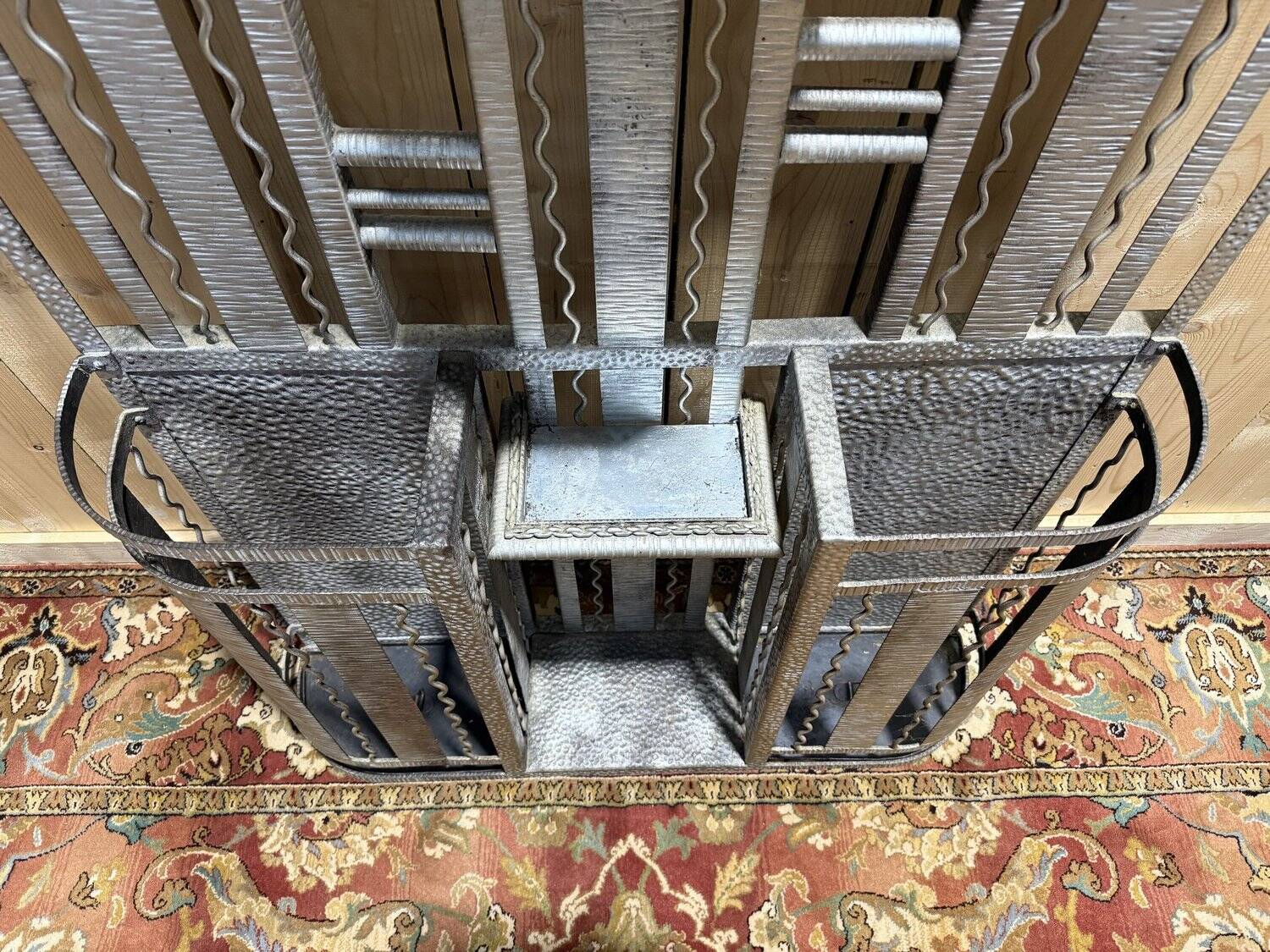 Art Deco wardrobe in hammered iron