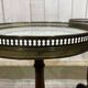 Pair of Louis XVI style mahogany side tables with marble tops