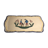 Old quimper pottery dish + drawing the val andré made in france vintage